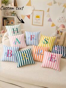 1pc Customizable Name And Text Printed Soft Pillowcase, Personalized Throw Pillow Cover For Wedding Holiday Room Decor, No Pillow Insert, Durable, Breathable, Washable Fabric, Birthday Gift - Multicolor - View 18