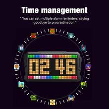 24x48 LED Pixel Art Display, USB Powered Gaming Desk Decor With App Pixel Display, Pixel Clock, Programmable Led, Desk Wall Mount, Gamer Gifts, Decor For Game Room, Bedroom - Black - View 3