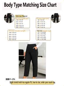 Fashion Plus Size Women's Pants, New Arrival, All-Season Versatile, Commute & Casual Black - Black - View 5