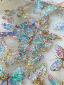40/20/10PCS/Set PET Butterfly Self-Adhesive Stickers, Waterproof Transparent Stickers, Suitable For Scrapbooking, Journaling, Planner, Autumn Notebook Decoration, Christmas Window Decoration - Multiple Styles - View 6