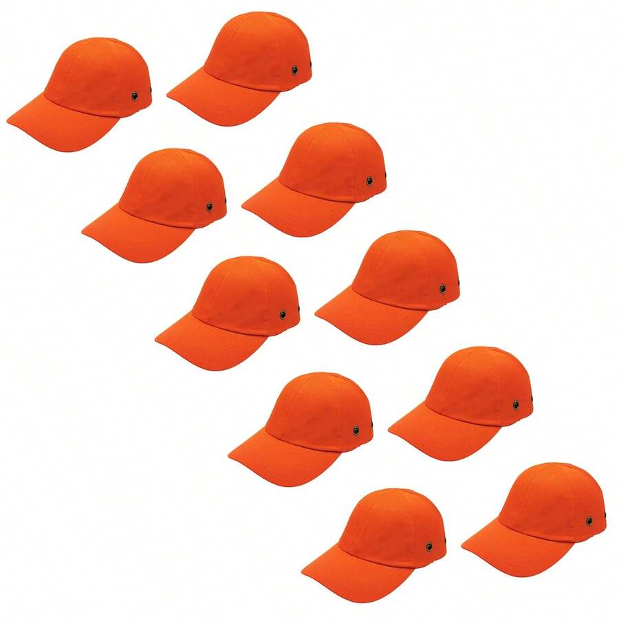 Bone com Capacete de Seguranca EPI Kit 10 Uni Obra Casquete Trabalho Protecao Resistente Reparo - A - Visão 1