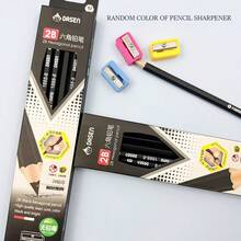 12pcs Black 2B Pencils With Eraser And 1 Random Pencil Sharpener, Designed For Students Learning And Exams, Student Stationery Pencil Set, Holiday Reward Small Gift, Office Essential, Student Back To School Stationery - Multicolor - View 10