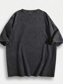 Unisex Vintage Sublime Long Beach Sun Charcoal Acid Wash Graphic Tee - Black - View 3