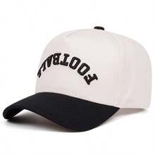 1pc Football Letter Embroidered Baseball Cap, Unisex Outdoor Sports Sun Protection Fashion Versatile Baseball Cap - Multicolor - View 2