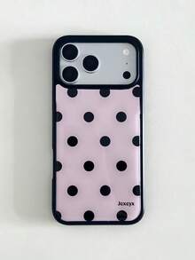 Cute Polka Dot Black Frame Phone Case Compatible With IPhone 18 Pro Max 18 Pro 17 Pro Max 17 Pro 16 Pro 16 15 14 13 Pro Max 16 Plus 15 14 Plus Simple Shockproof Glossy Pink Back Covers - Pink - View 5