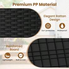 Rattan Pattern PP Storage Box With Lockable Lid, Black Outdoor Plastic Container-XY930735 - FXCI4HTXY81LW - View 3