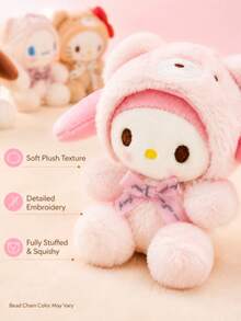SANRIO 1pc Bear Shaped Plush Keychain, Soft Bag Charm, Cute Backpack Pendant, Essential Surprise Gift For Birthday And Holidays, Ideal Gift For Girls, Teens And Friends, 4 Styles Available - Multicolor - View 8