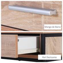 HOMCOM Consola para Recibidor Mueble para Recibidor Estilo Industrial con Cajones y Estructura de Acero para Entrada Pasillo 120x30x81,5 cm Roble - roble y negro - Ver 5