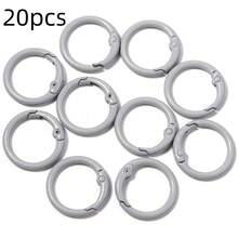 20pcs/Pack Colorful Metal Round Spring Rings 23mm, Dopamine Open Split Rings, Handmade Jewelry Key Chain Clasp DIY Accessories, Bag Buckle Spring Hook Pendant Materials - Spring Ring - View 12