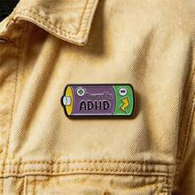 1Pc Cartoon Colorful Battery Enamel Brooch Funny Mental Health Lapel Pin Badge For Men Boys Backpack Jacket Decorative Jewelry Gift - Multicolor - View 8