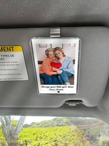 Custom Acrylic Mother's Day Car Sun Visor Clip, Customizable Photo And Text, Personalized Gift For Mom, Unique Car Accessory From Daughter/Son, Meaningful Mother's Day Gift - Multicolor - View 4