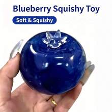 1pc Giant Blueberry Squishy Toy Jelly Texture Slow Rebound Desktop Decor Stress Relief For Birthday Easter Halloween Christmas Party Gift Dumpling Style Random Style & Packaging - 彩色 - 查看 3