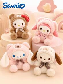 SANRIO 1pc Bear Shaped Plush Keychain, Soft Bag Charm, Cute Backpack Pendant, Essential Surprise Gift For Birthday And Holidays, Ideal Gift For Girls, Teens And Friends, 4 Styles Available - Multicolor - View 3