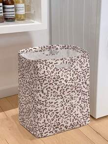Pink Leopard Print Storage Bin 35*25*48cm Large Capacity Fabric Foldable Storage Basket Home Bedroom Atmosphere Dirty Laundry Basket Socks Storage Bin Toy Sorting Storage Bucket - Multicolor - View 6