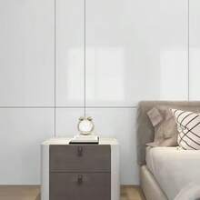 1 Roll Minimalist Room Decor Self-Adhesive Wallpaper, Glossy Solid Color Removable Sticker, Suitable For Kitchen Countertop, Cabinet Backsplash Decoration, Table, Wardrobe, Furniture Refurbishment Protection Film, Easy To Install, Home Decor Sticker - White 1pc - View 5