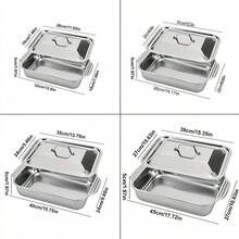 Stainless Steel Fish Roasting Pan - Suitable For Oven, Easy To Clean, Ideal For Home Kitchen, Commercial Restaurant And Camping - Oval - Multicolor - View 10