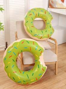 1 st kreativ uppblåsbar simring i donutform, flytring för pool och strand på sommaren, festdekoration, lämplig för vuxnas semesterunderhållning och avkoppling, simstol, pooltillbehör, poolpartytillbehör, svensexa - Flerfärgad - Visa 4