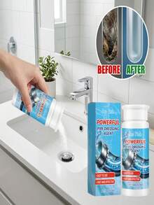 JUE FISH Powerful Pipe Dredging Agent - Quick Clog Remover For Kitchen & Bathroom Drains, Heavy Duty Hair, Grease, Soap Scum Dissolver Powder, Professional Sewer Clean Agent For Sinks, Showers, Toilets - Multicolor - View 2