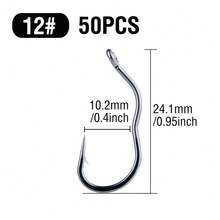 50 Pcs High Carbon Steel Three Arcs Automatic Flipping Fishing Hook Sharp Barbed Fishing Accessories For Carp Grass Carp Catfish - H056 - View 22