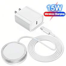 磁吸快充套裝 20W USB C 壁式充電器 + 15W 磁吸無線充電器 Type C 接口 超強磁吸吸附 相容 iPhone 17 Pro Max/17 Pro/17/16/15 手機 便攜式快速無線充電 - 查看 3