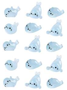 100/50/30/20/10pcs Glowing Mini Resin Stamp Decor - Creative Desktop Home Decoration - Random Cute Cartoon Animal Models - Multicolor - View 9