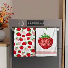 2/4/48 piezas Toallas de cocina con estampado de fresa - Paños de cocina y toallas de mano de poliéster ultra suaves y altamente absorbentes, perfectas para decoración de vacaciones, decoración de cocina, decoración de fiestas. - Multicolor - Ver 13