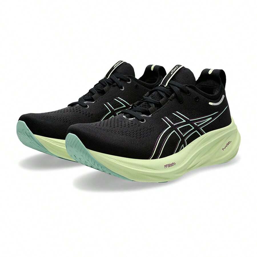 Asics Women Running Shoes - 黑色/綠色 - 查看 1