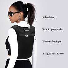 Running Backpack, Sports Backpack, Lightweight Adjustable Running Vest With Phone Pocket For Women And Men, Marathon Running Vest With Pockets (Backpack Only) - New Black - View 6