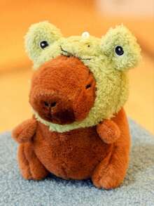1 st mjuk mjukisdocka i plysch med capybara, tecknad hängande docka, virkad capybara, capybara-väska, grodnalle, stoppad capybara - Multifärgad - Visa 16