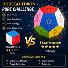 sengso Megaminx 2x2 3x3 4x4 5x5 6x6 Speed Cube, Puzzle Cube Dodecahedron Tanpa Stiker, Teka-Teki Otak Tingkat Kesulitan Tinggi untuk Dewasa & Remaja Pecinta Cube - MultiWarna - View 5