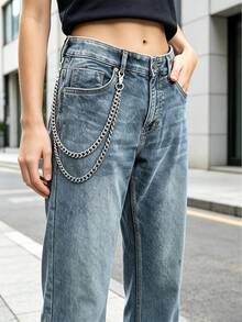 Multi-Layer Key Chain, Punk Pants Chain, Motorcycle Riding Jeans Accessory, Hip Hop Belt, Bicycle Leg Chain, Unisex Heavy Metal Chain, Cool Vintage Jeans Chain, Punk Accessory Gift, Suitable For Men And Women - Punk Style Cool Metal Pants Chain for Men and Women - View 6