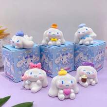 SANRIO 1 buah BOX Patung Kecil - Anjing Giok Bergaya Gadis Imut Berkualitas Tinggi, Barang Dekoratif yang Indah, Cocok untuk Dekorasi Rumah/Dekorasi Mobil/Meja Kantor, Hadiah Liburan Modis yang Sempurna (Kemasan Acak) - MultiWarna - View 4