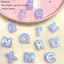 15-17 Pieces Acrylic Luminous Large Hole Letter English Support DIY Straight Hole Pendant Mobile Phone Chain Bead Loose Bead Jewelry Accessories - Multicolor - View 16