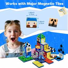 3.75 Magnetic Tiles 52PCS Colorful Window Mini Travel Set, Children STEM Education Building Blocks Toy, Educational Magnetic Blocks Set, Birthday Gift Christmas Gift - Multicolor - View 6