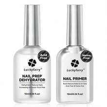 Luckyfairy Nail Dehydrator And Primer, Acid-Free &Amp; HEMA-Free Nail Prep Kit For Gel Nails &Amp; Press Ons, No Lift Primer, Strong Adhesion Bond - ColorB - View 1