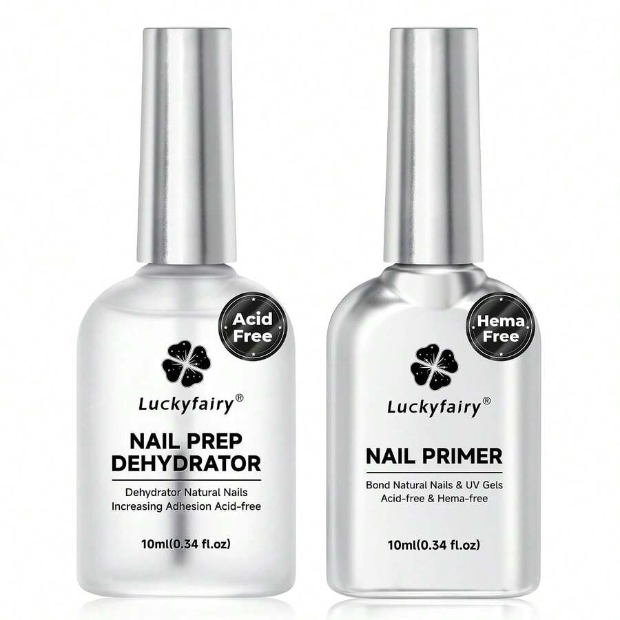 Luckyfairy Nail Dehydrator And Primer, Acid-Free &Amp; HEMA-Free Nail Prep Kit For Gel Nails &Amp; Press Ons, No Lift Primer, Strong Adhesion Bond - ColorB - View 1