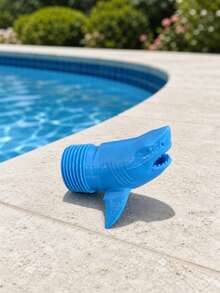 1pc/Set 3/4" Adjustable Spray Flow, Easy Install ABS Shark Head Pool Fountain, Summer Blue/White/Black Shark Shaped Pool Waterfall Nozzle, For Intex Drain, Above Ground Pool, Backyard, Garden, Spa And Outdoor Summer Decoration - Multiple Colors - View 10
