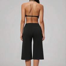 Summer Women's 2 Pieces Set, Tank Top And Short Wide Leg Pants, Suitable For Vacation, Date And Daily Wear. Sports Outfit - Black - View 5