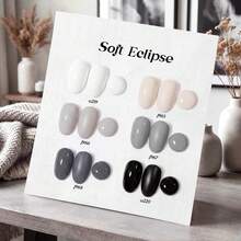 Beetles 6 Colors Soft Eclipse Grey Gel Nail Polish Set, White Black Beige Grey Milky Gel Polish Kit, Soak Off UV LED Nail Art Manicure - 6 Colors Soft Eclipse Grey - 查看 2