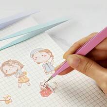 2pcs Tweezers, Stickers And Washi Tape Picker, Multi-Functional Stationery, DIY Scrapbooking, School Supplies, Back To School - Multiple Styles - View 6