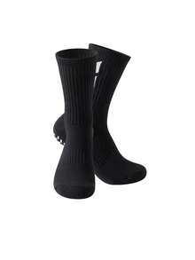 1 Pair/4 Pairs/6 Pairs Men's Non-Slip Dotted Towel Sole Breathable Striped Mid-Calf Socks Suitable For Football Training - Black and White - View 11