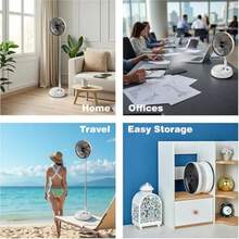 New 8-Inch Portable USB Rechargeable Folding Fan With Remote Control, Timer, Telescopic Aluminum Tube Design, Brushless Motor, 4-Speed Wind, 5400mAh Rechargeable Battery And 180-Degree Oscillation - Perfect For Outdoor And Indoor Cooling - Head-shaking Fan - View 10