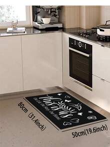 1pc Non-Slip Oil-Resistant Absorbent Kitchen Mat, Simple Rectangular Dirt-Resistant Carpet, Suitable For Living Room, Bedroom, Hallway, Bathroom And Laundry Room Polyester Carpet, Suitable For Indoor And Outdoor Home Decor. - Multicolor - View 16