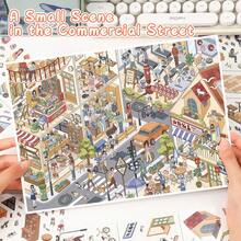 3 Sheets Sticker Material + 1 Scene Card + 1 Effect Image/Pack, 3D Creative Fun Scene Stickers, Planner Stickers, Suitable For Gifts, Office, Home, Classroom, Entertainment Toys, Student Planner - A - View 9