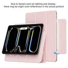 強磁吸附超薄三折式直立保護殼，適用 iPad Pro 13 吋 M5 M4 2026、Air 11 M2、10.9、Air 第 5 代、第 10 代、第 11 代、A16 2025、M3、Air 13，支援 Pencil Pro 與 Pencil - 粉色 - 查看 20