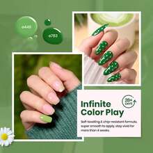 Beetles 6 Colors Green Picnic Green Gel Nail Polish Set, Pastel Green Gel Polish Kit, Soak Off UV LED Nail Art Manicure - 6 Colors Green Picnic Green - 查看 4