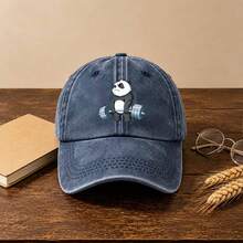 1pc Gothic-Style Casual Washed Men Hat,Panda Printing, Unisex Fashion, Provides Shade & Sun Protection, Perfect For Outdoor Activities. - Multicolor - View 11