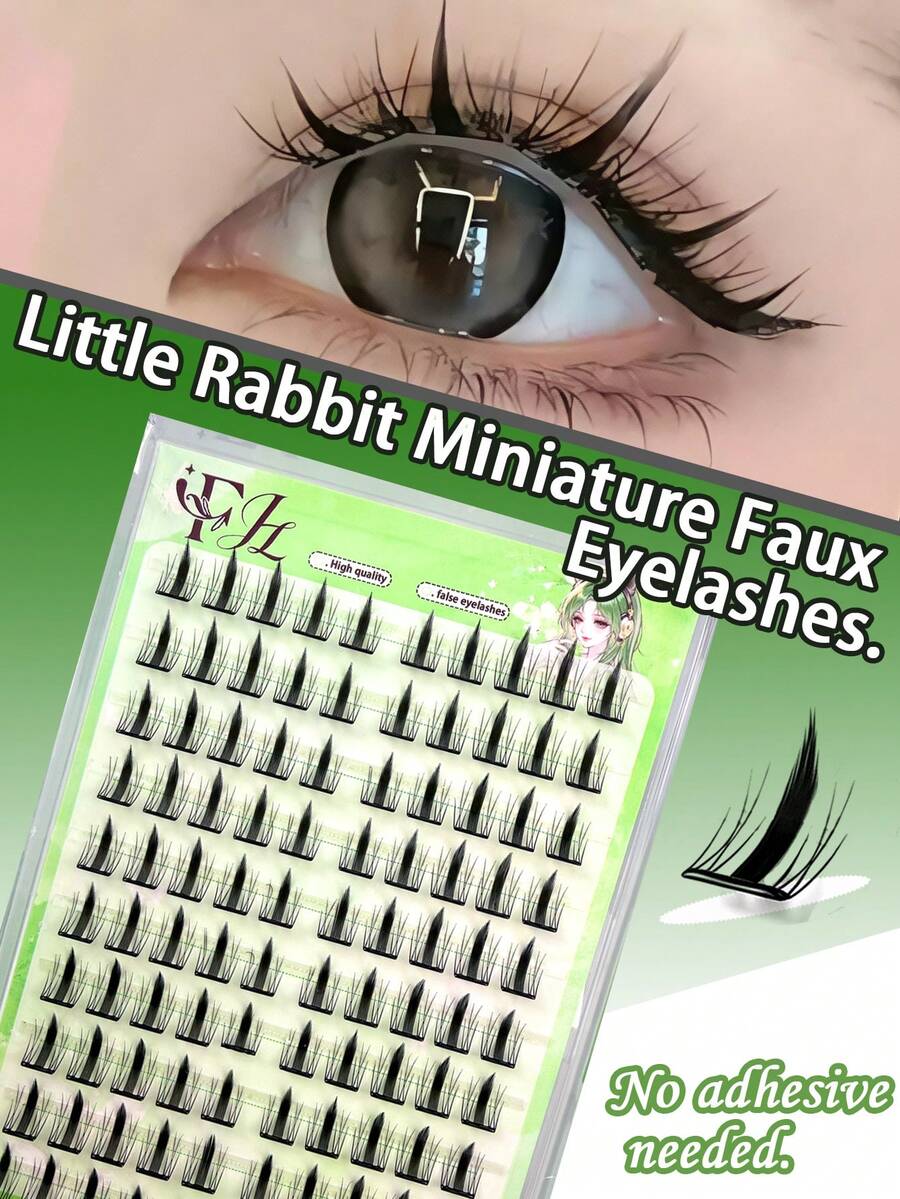 100pcs CC Curl Doll Eye Natural-Looking Fake Eyelashes, Lightweight And Comfortable, Suitable For Daily Wear, Reusable, Easy To Apply In 3 Seconds, Self-Adhesive Glue Eliminates The Need For Fake Lashes – Fast And Secure Bonding In 3 Seconds, D - View 1