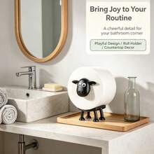 3pcs/5pcs Cute Sheep Style Toilet Paper Holder, Freestanding Animal Toilet Paper Storage Rack, Adorable Design Suitable For Bathroom, Kitchen, Bedroom, Office And Home Daily Use, Versatile Home Decor - B-Black - View 6