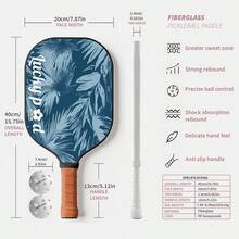 Bộ vợt Pickleball nhẹ cho người lớn và người mới bắt đầu, gồm 2 bóng, vợt Pickleball họa tiết thời trang, quà tặng thể thao - Màu xám đen - Xem 6